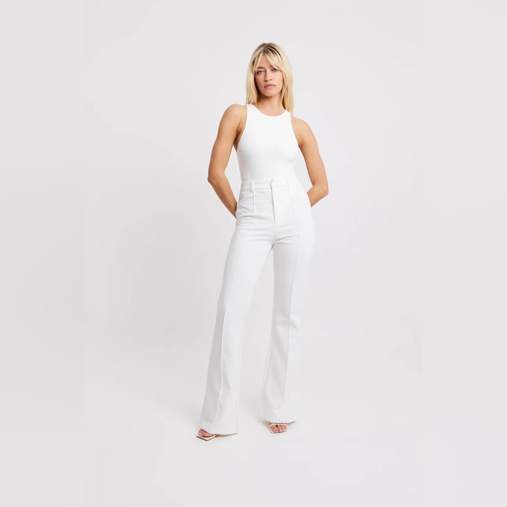 High-Waist Wide Leg Pants in White